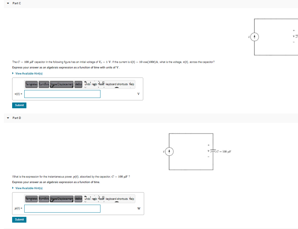 Solved Part A For the following circuit, the DC source has | Chegg.com