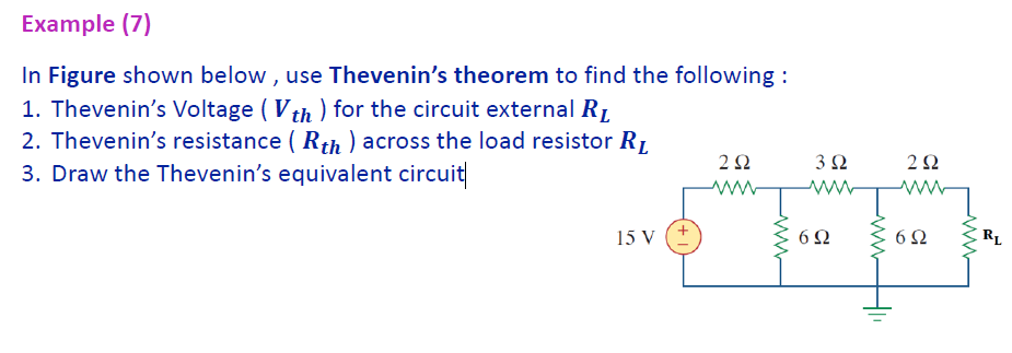 Solved Example (7) In Figure shown below, use Thevenin's | Chegg.com