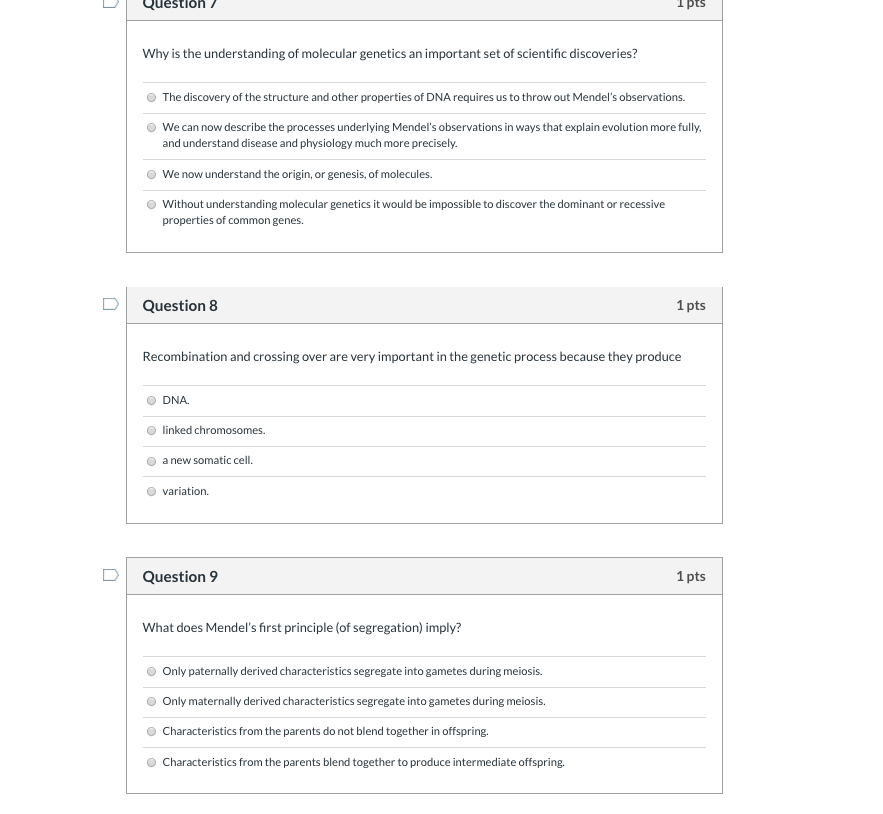 Solved 1pts Why is the understanding of molecular genetics | Chegg.com