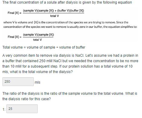 The final concentration of a solute after dialysis is | Chegg.com