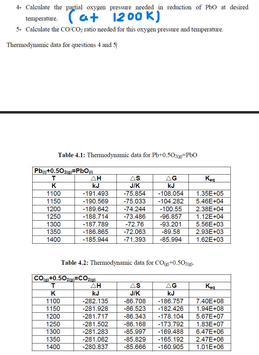 Solved 4 Calculate The Partial Oxygen Pressure Needed In 6323