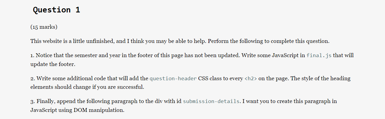 Solved I NEED THE JS CODE PLEASE HTML: