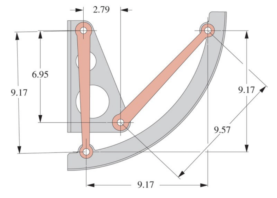 Solved Aircraft Overhead Bin Mechanism. Sketch a kinematic | Chegg.com