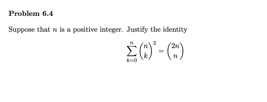 Solved Problem 6.4 Suppose that n is a positive integer. | Chegg.com