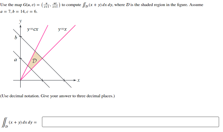 Solved Use the map G(u,v)=(v+1u,v+1uv) to compute | Chegg.com