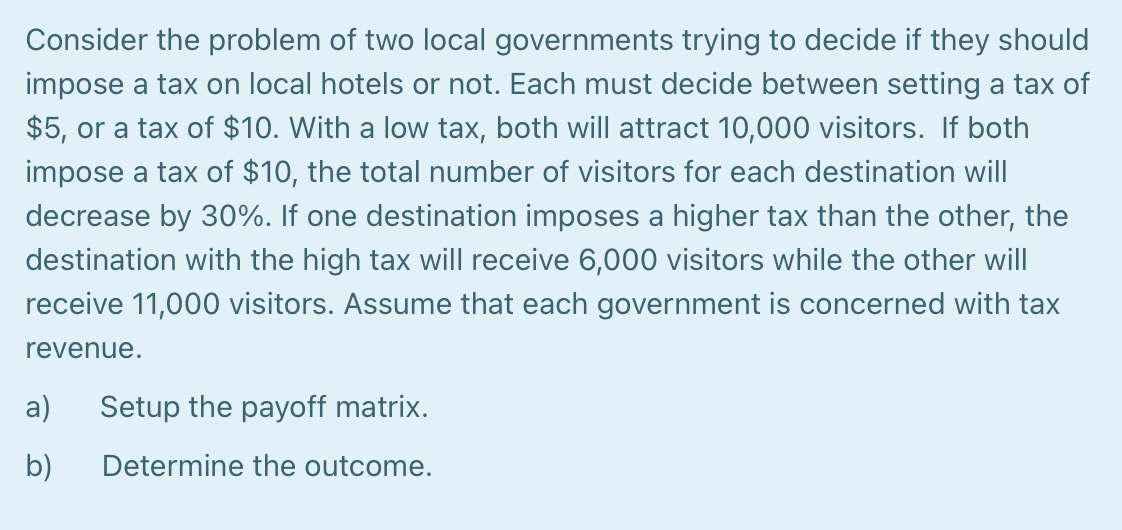 Solved Consider The Problem Of Two Local Governments Trying | Chegg.com