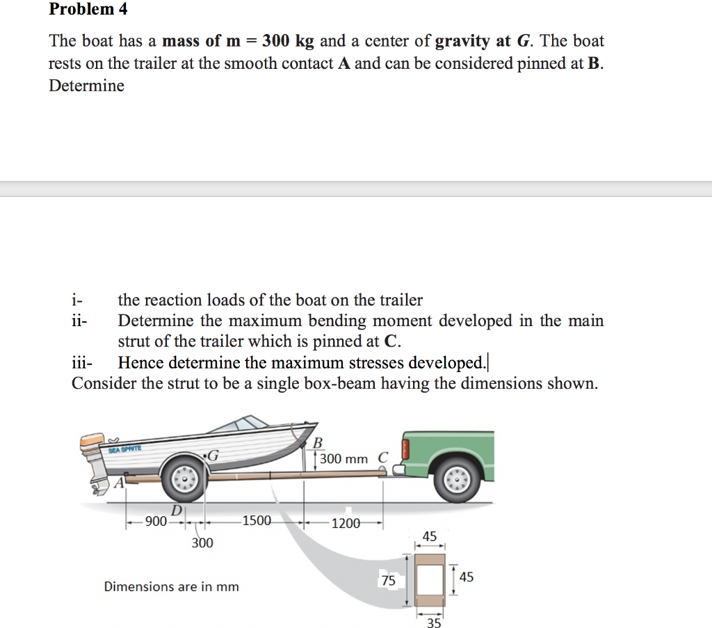 Solved Problem 4 The Boat Has A Mass Of M = 300 Kg And A | Chegg.com