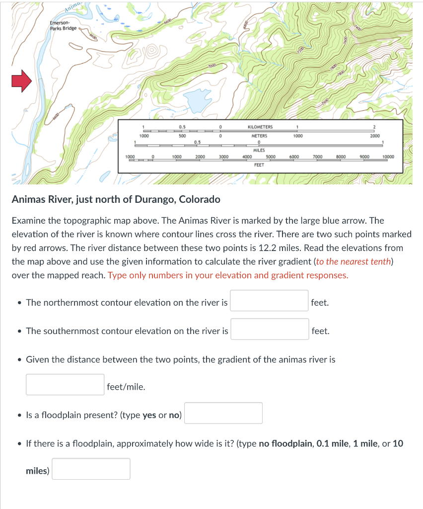 Solved Animas River, just north of Durango, Colorado Examine | Chegg.com