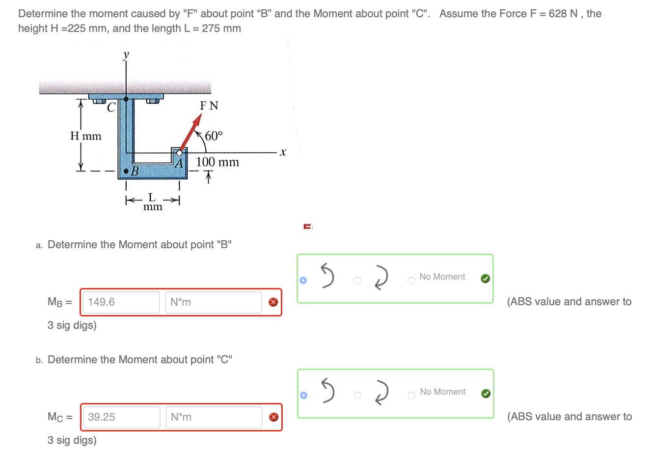 Solved Determine The Moment Caused By "F" About Point "B" | Chegg.com