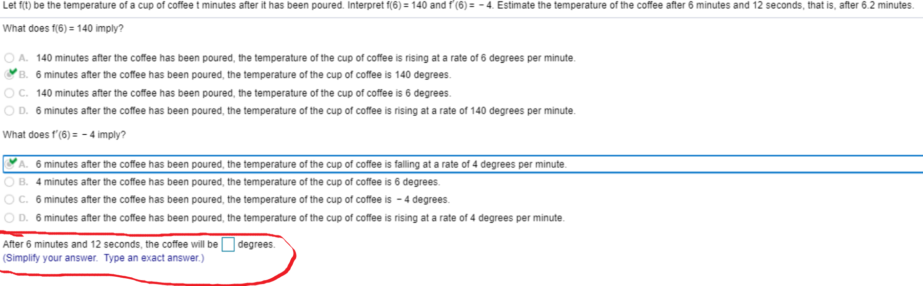 Let F T Be The Temperature Of A Cup Of Coffee T Chegg Com