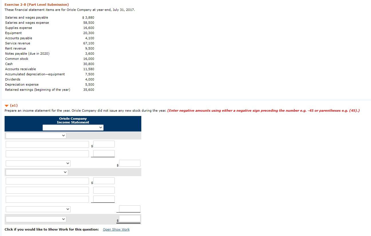 Solved Exercise 2 8 Part Level Submission These Financial