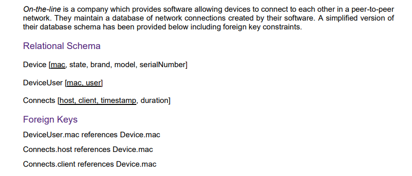 Solved Query 5 Task For each device in the database, return | Chegg.com