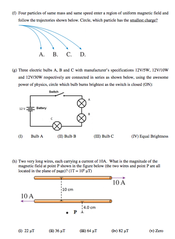 Solved (1) Four particles of same mass and same speed enter | Chegg.com