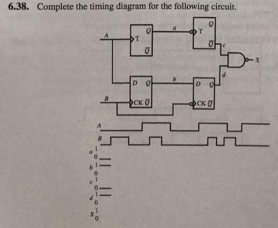 Solved 6.38. Complete The Timing Diagram For The Following | Chegg.com