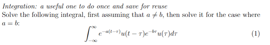 Single Integration Problem Solved Integration: a useful one to do once and save for | Chegg.com