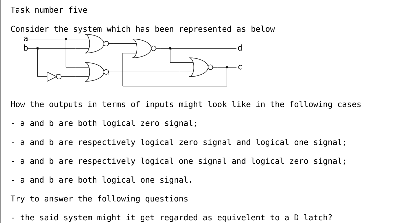 Solved Task number fiveConsider the system which has been | Chegg.com