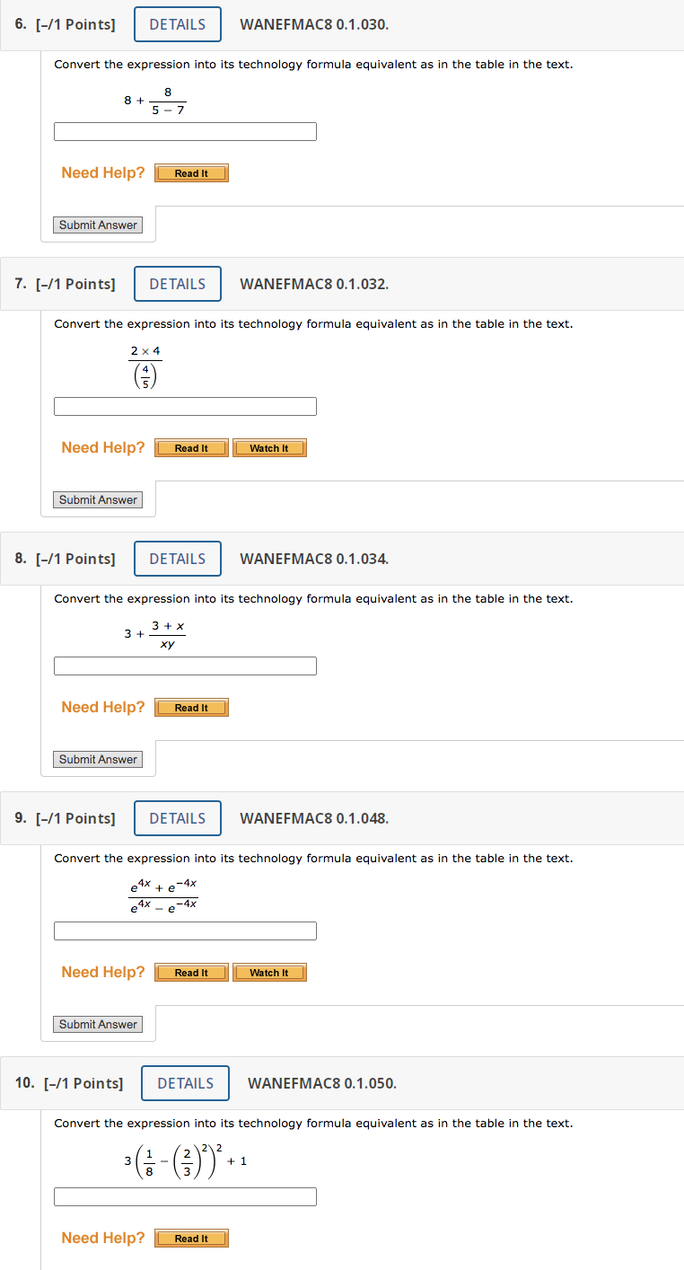 Solved please answer 6-10 | Chegg.com