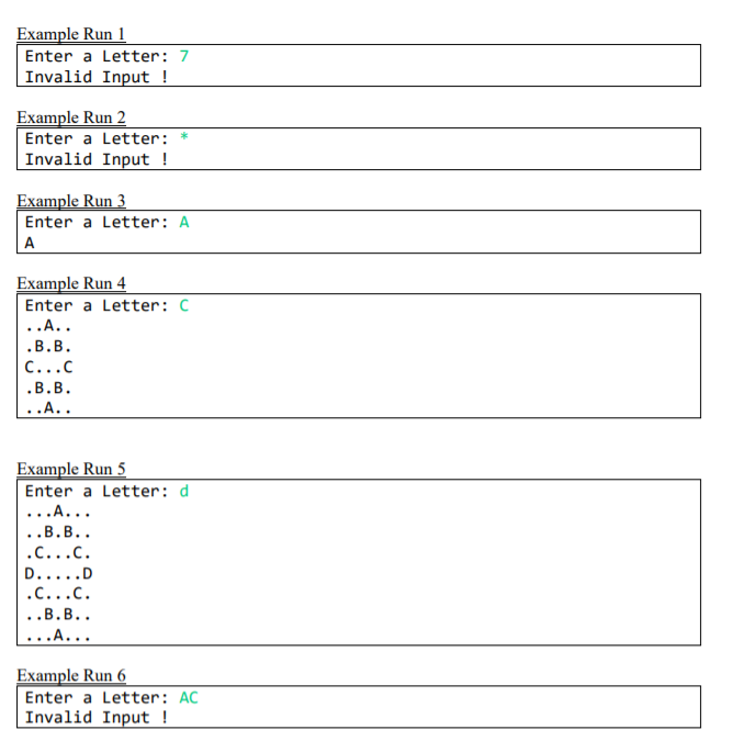 Solved 3. Write a program that takes an input letter and | Chegg.com