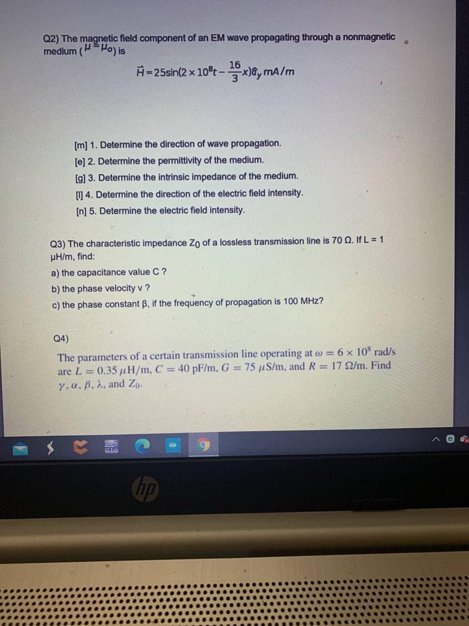 Ele 3213 Engineering Electromagnetics Assignment 6 Chegg Com