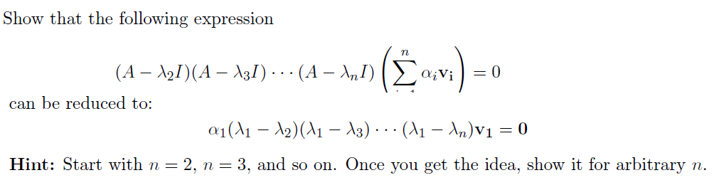 Solved Show That The Following Expression Chegg