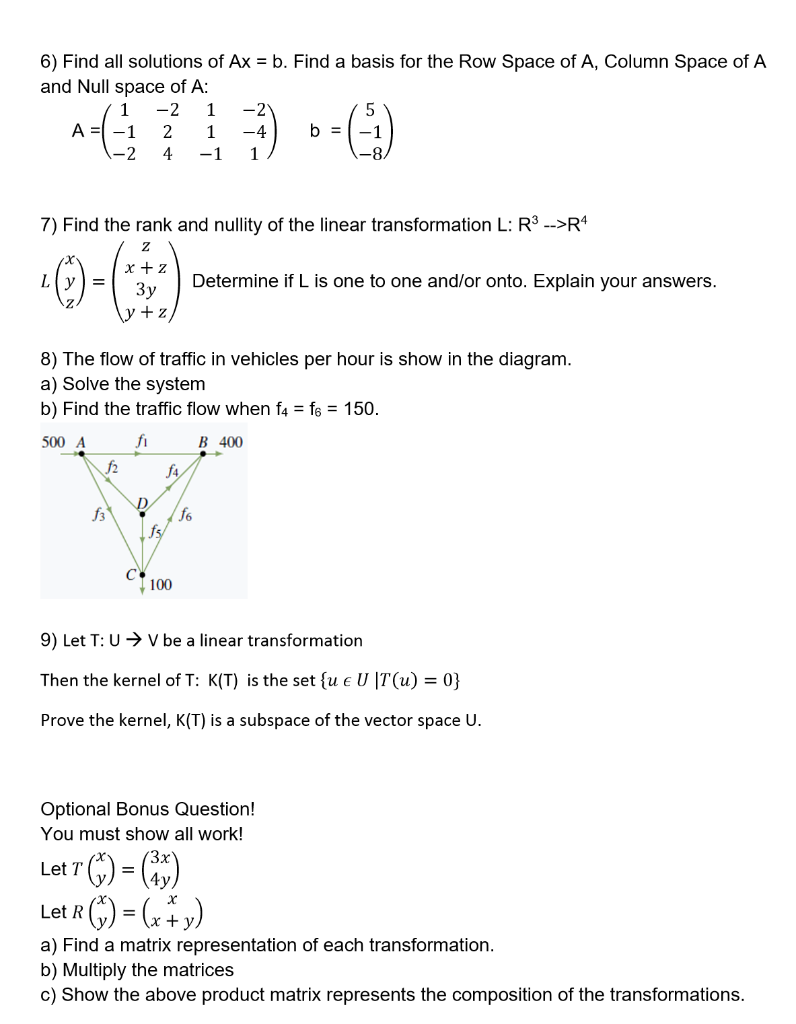 Solved 6 Find all solutions of Ax b. Find a basis for the