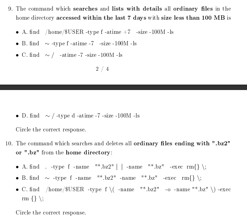 Solved 9. The Command Which Searches And Lists With Details | Chegg.com