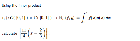 Solved Using the inner product | Chegg.com