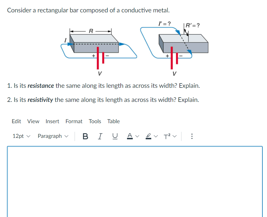 Solved Consider a rectangular bar composed of a conductive | Chegg.com