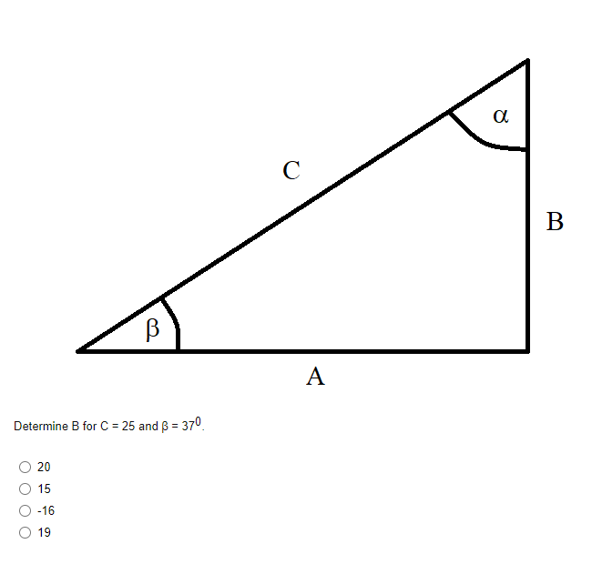 Solved Determine B ﻿for C=25 ﻿and β=370.2015-1619 | Chegg.com