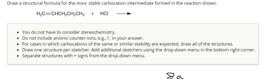 Solved H2C=CHCH2CH2CH3+HCl - You do not have to consider | Chegg.com