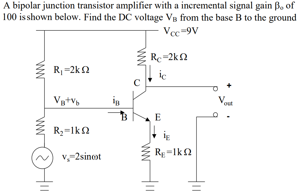 Solved A bipolar junction transistor amplifier with a