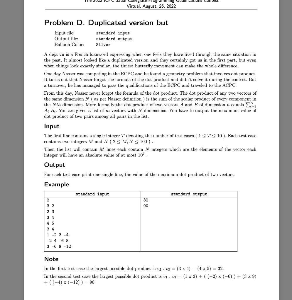 Solved Problem D. Duplicated version but A deja vu is a | Chegg.com