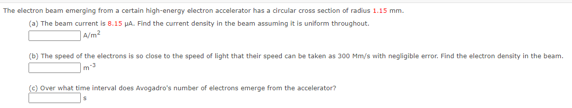 Solved The electron beam emerging from a certain high-energy | Chegg.com