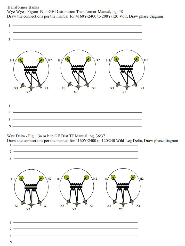 Solved Transformer Banks WyeWye Figure 19 in GE