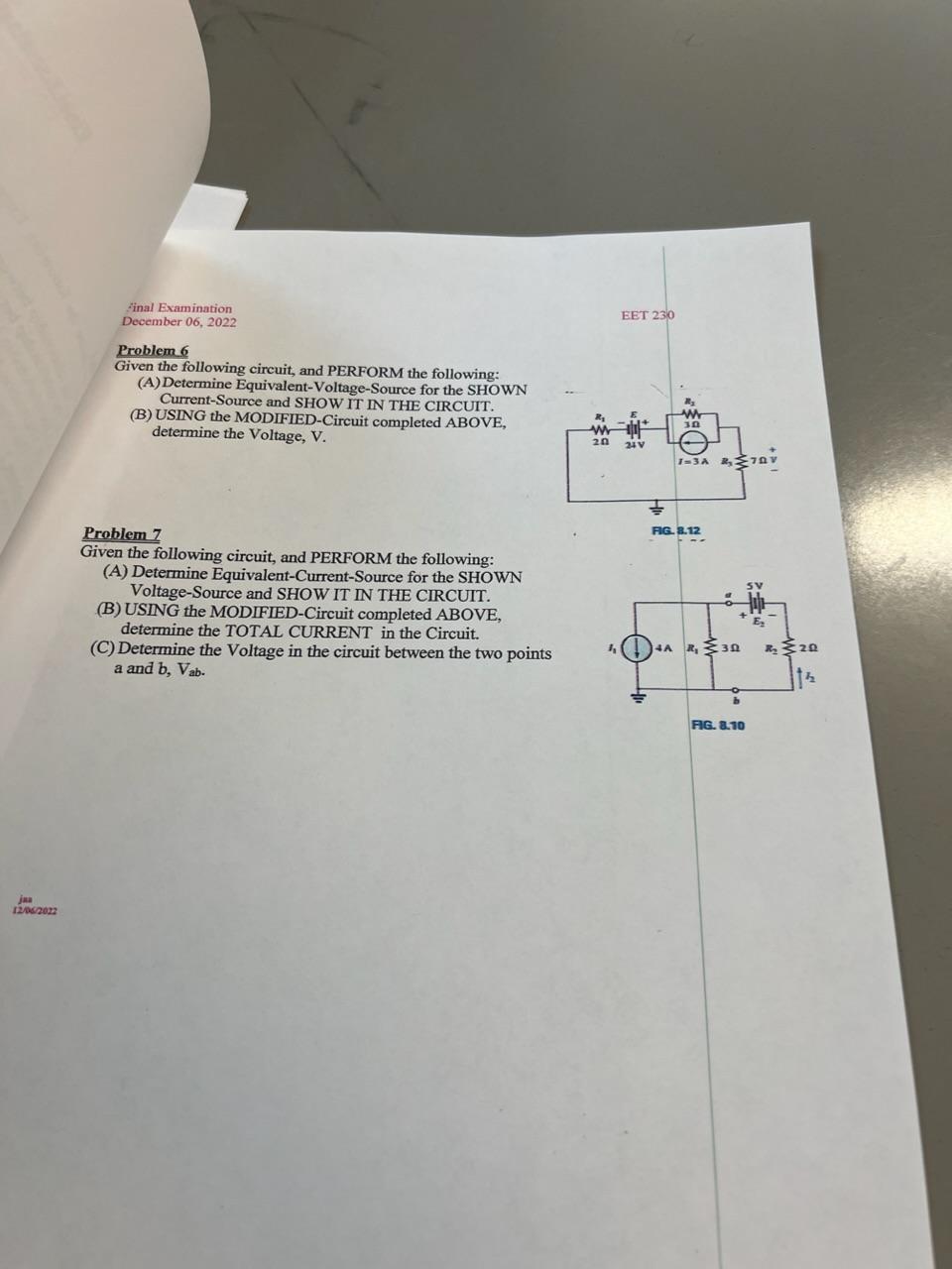 Solved Problem 6 Given The Following Circuit, And PERFORM | Chegg.com