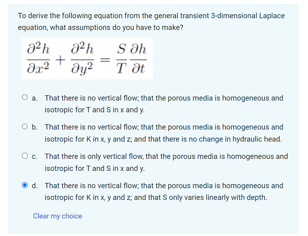 Solved To derive the following equation from the general | Chegg.com