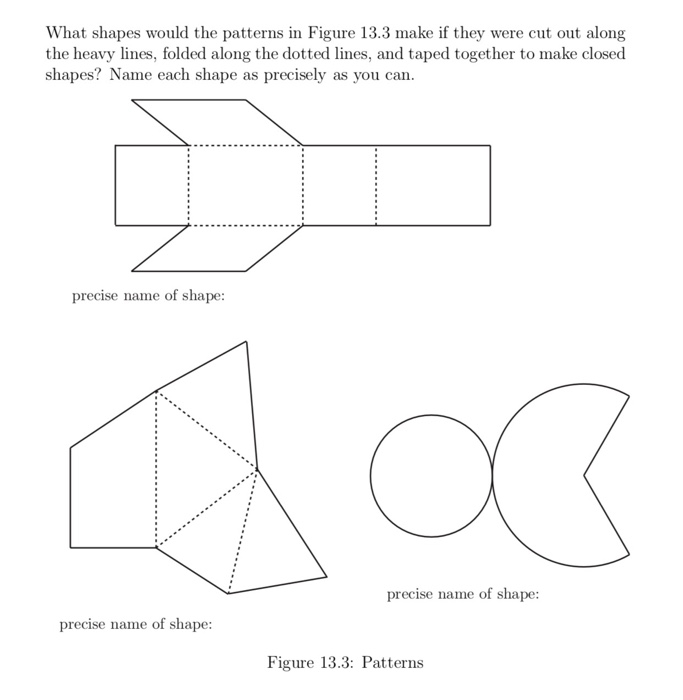 Solved What shapes would the patterns in Figure 13.3 make if | Chegg.com