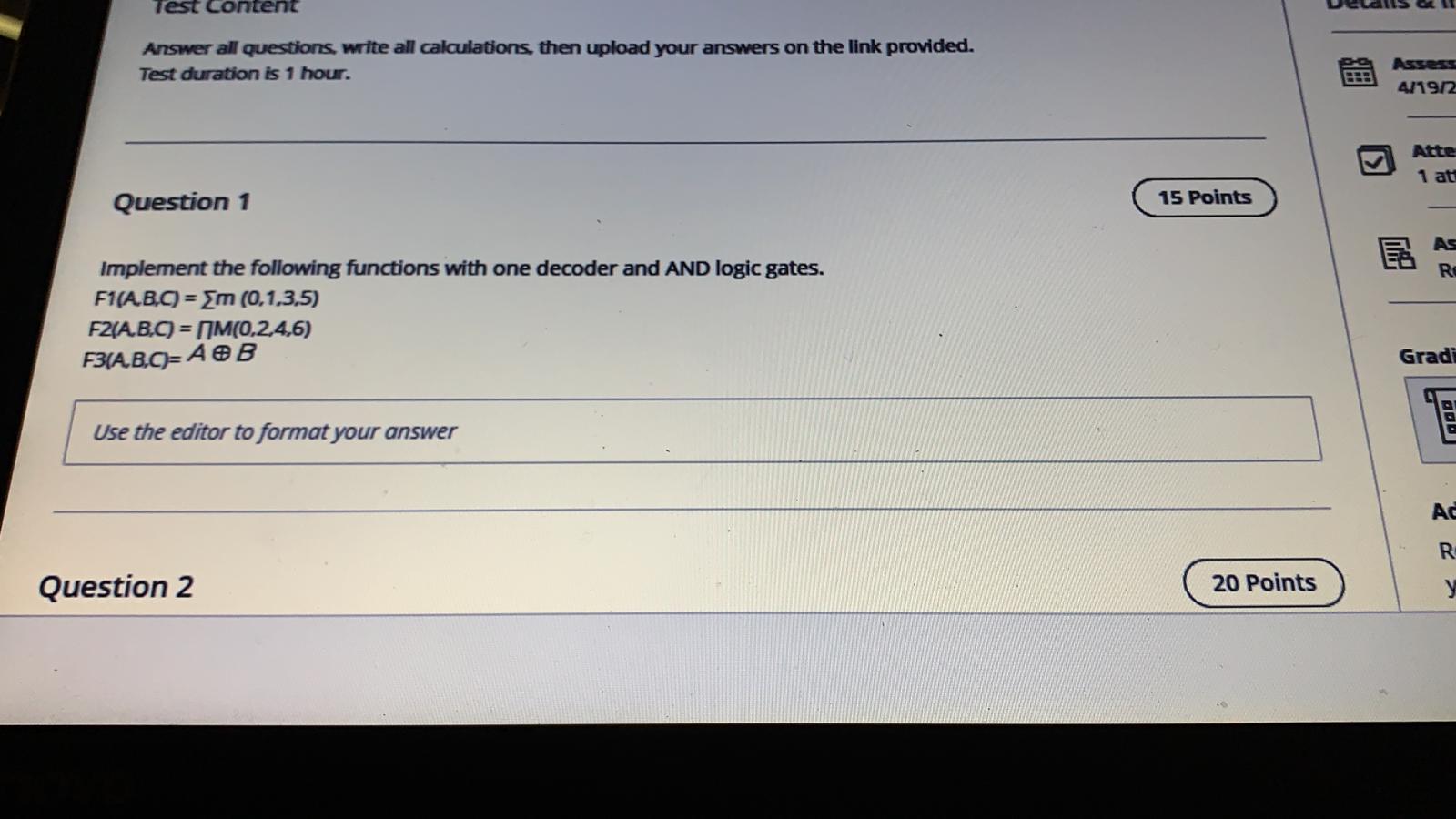 Solved Test content Answer all questions, write all | Chegg.com