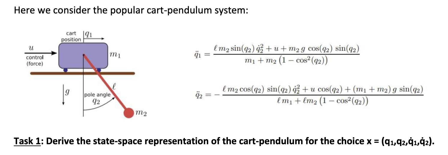 Solved Here we consider the popular cart-pendulum system: | Chegg.com