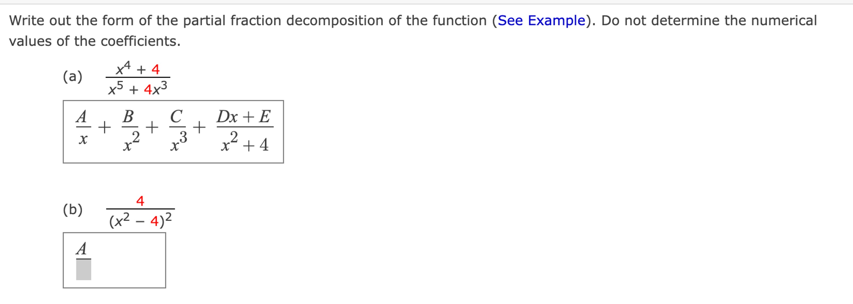 Solved Write Out The Form Of The Partial Fraction | Chegg.com