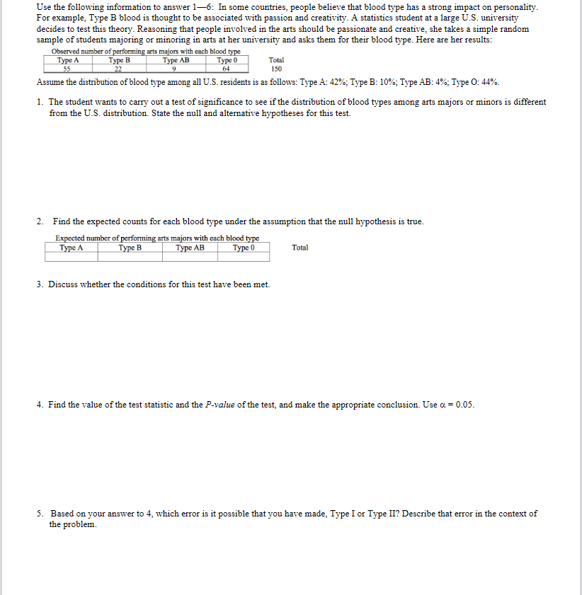 Solved Use The Following Information To Answer 1–6: In Some 