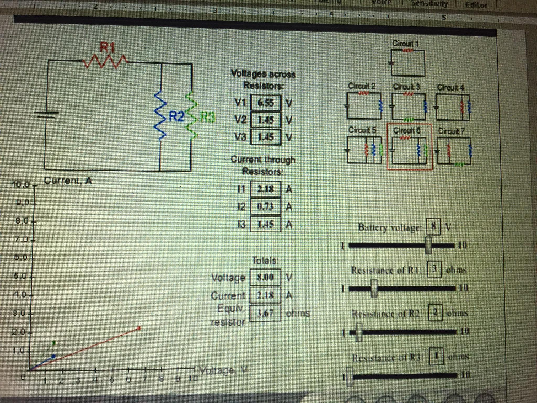 Solved Circuits 6 and 7 show the three resistors connected | Chegg.com