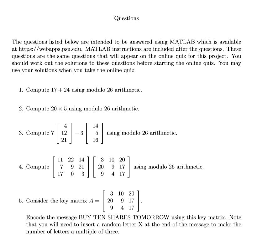 Solved: No Need To Use MATLAB, Just Write Out The Solution... | Chegg.com