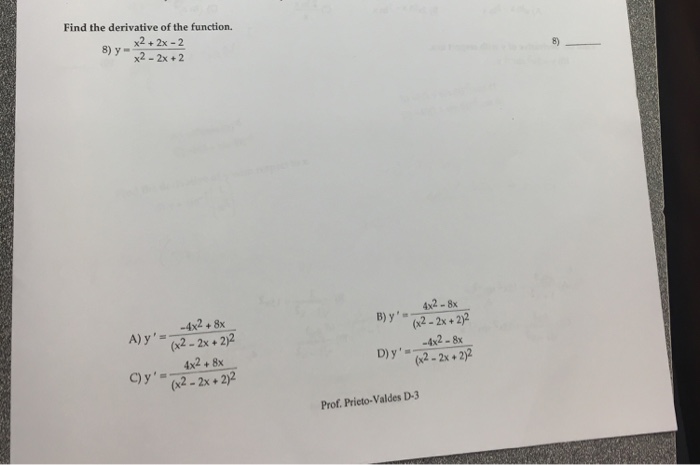 derivative of x 8 x 2 1 2