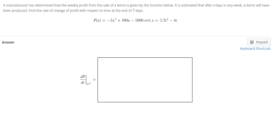 Solved A manufacturer has determined that the weekly profit