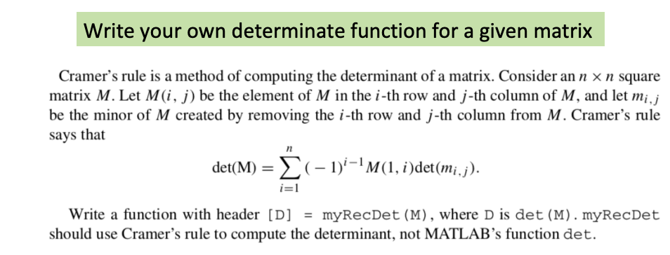Solved The Language is MATLAB, the purpose is to recreate | Chegg.com