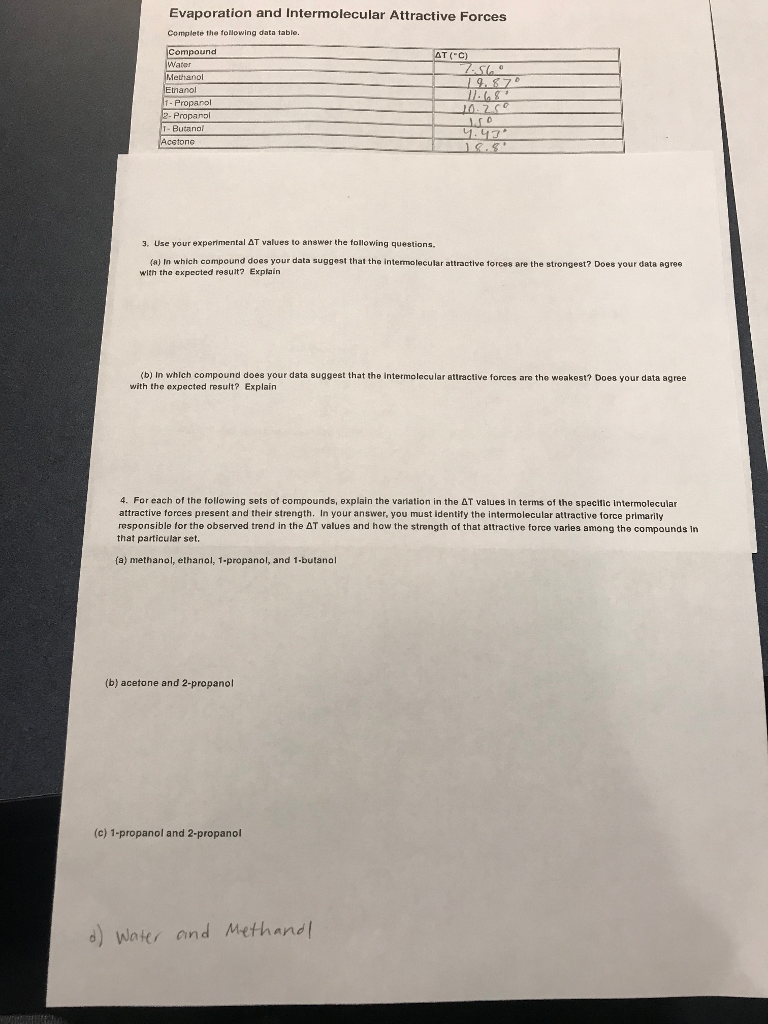 Evaporation and Intermolecular Attractive Forces