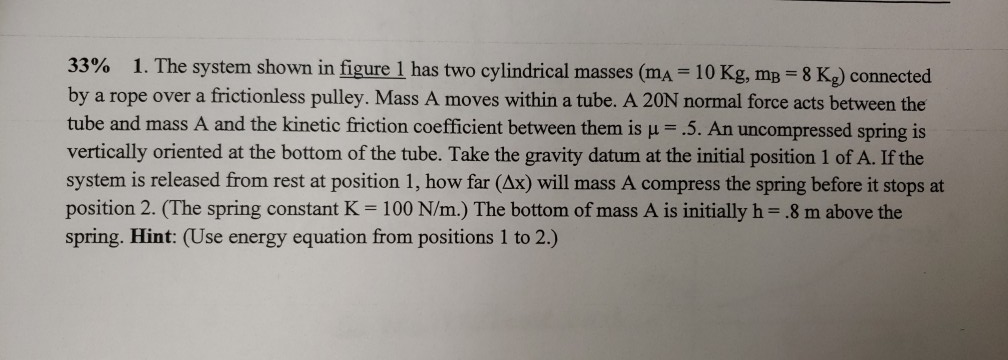 Solved 33% 1. The system shown in figure 1 has two | Chegg.com