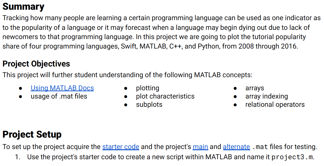 Programming Language Popularity, using MATLAB | Chegg.com