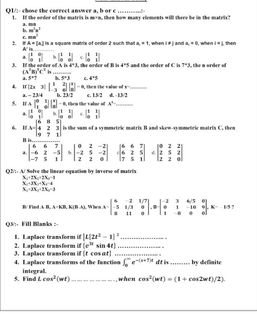 Solved Q17:- Chose The Correct Answer A, B Or C ........... | Chegg.com